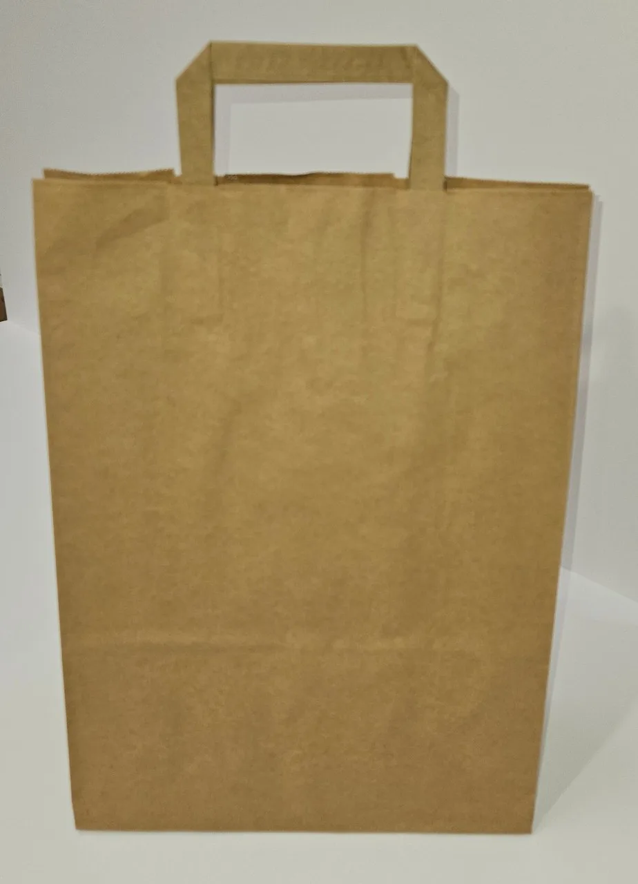 Shopper in carta kraft con manici piatti — neutro