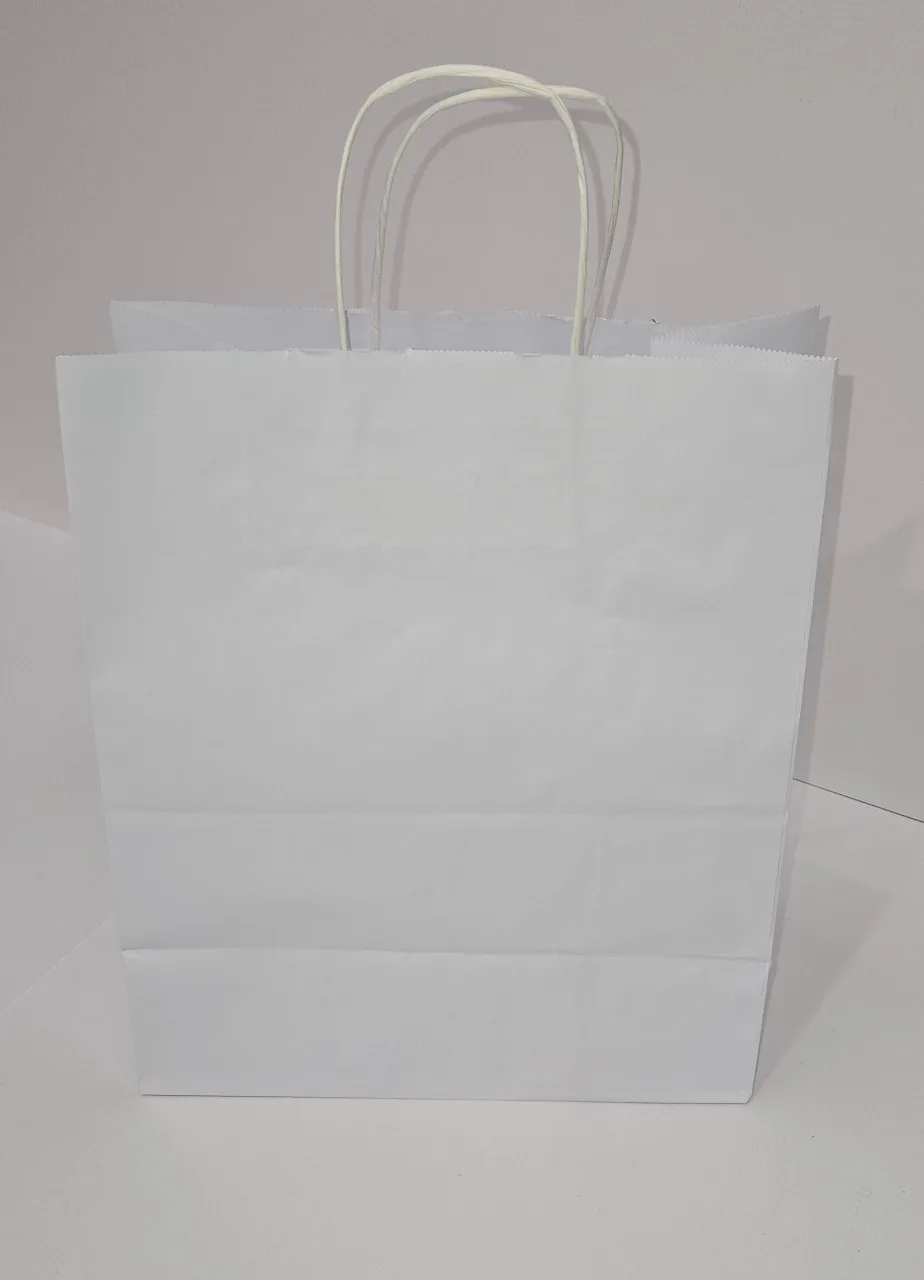 Shopper in carta bianca con manici ritorti — neutro